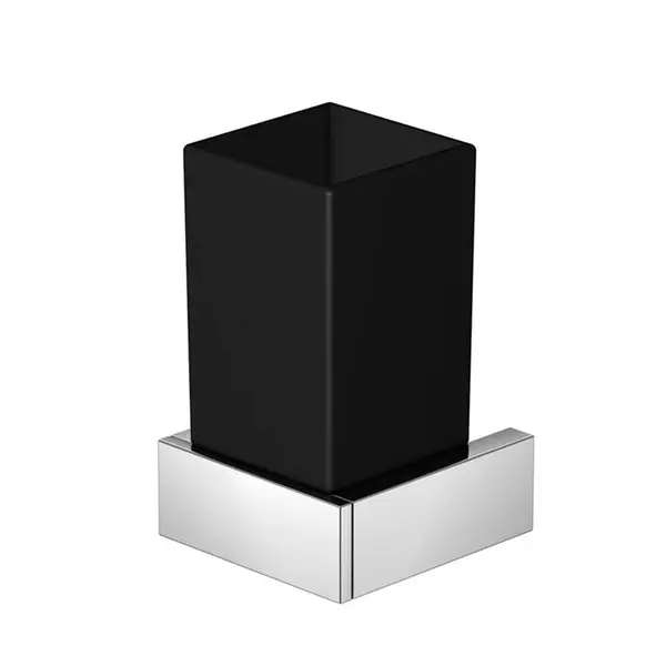 Steinberg 460 - Pohárik na kefky a pastu s držiakom, čierne sklo/chróm 460 2002