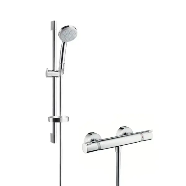 Hansgrohe Croma 100 - Sprchový set Vario s termostatom, 3 prúdy, chróm 27034000