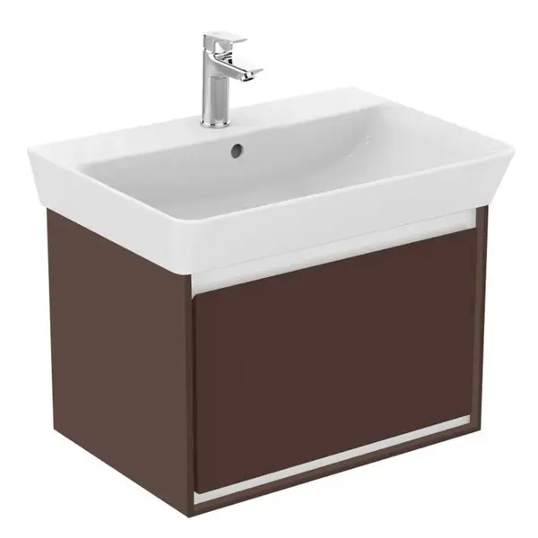 Ideal Standard Connect Air - Skříňka pod umyvadlo Cube 65 cm, 58x41x40 cm, hnědá mat/bílá mat E0847VY