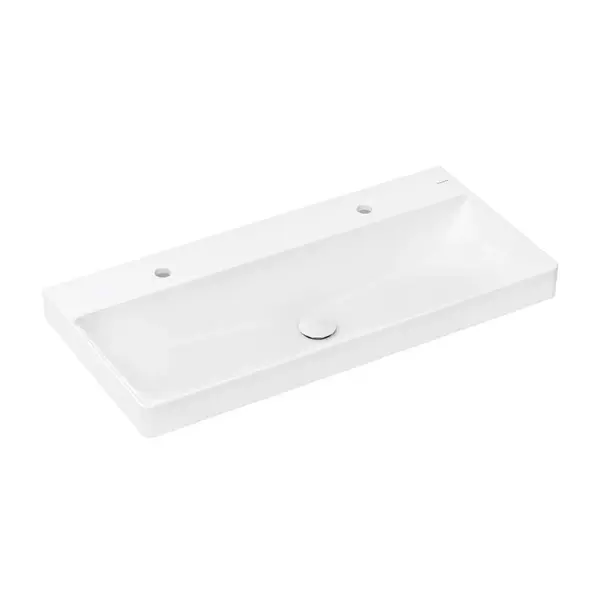 Hansgrohe Xelu Q - Dvojumyvadlo 100x48 cm, bez přepadu, 2 otvory pro baterii, SmartClean, bílá 61037450