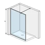 Jika Pure - Sklenená stena bočná 120 cm na sprchovú vaničku 120 cmx80 cm a 120 cmx90 cm, s úpravou Jika Perla Glass, 120cm x20cm x200 cm H267423002668