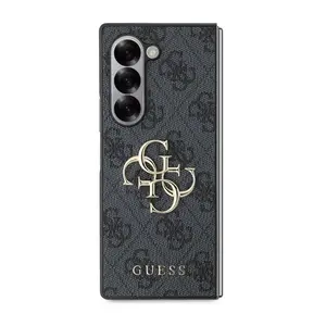 Zadní kryt Guess PU 4G Metal Logo pro Samsung Galaxy Z Fold6, šedá