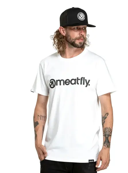 Meatfly pánské tričko Joe White/Black | Černá | Velikost XXL | 100% bavlna