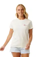 Rip curl dámské tričko Wild Bloom Standard Bone | Bílá | Velikost L | 100% bavlna