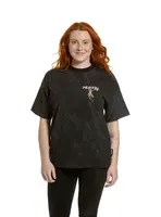 Meatfly dámské tričko Vexey Black Skeleton (acid wash) | Černá | Velikost M | 100% bavlna