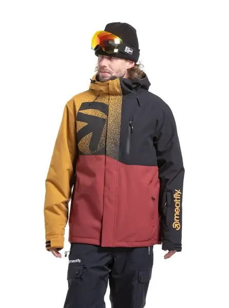 Meatfly pánská SNB & SKI bunda Shader Wood / Merlot | Černá | Velikost XL