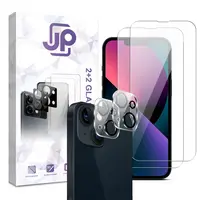 JP Combo pack, Sada 2 tvrzených skel a 2 sklíček na fotoaparát, iPhone 13