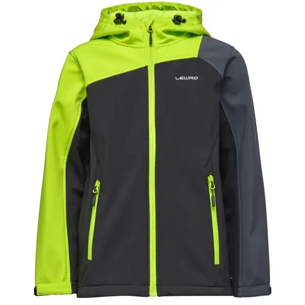Lewro LYNGBY Chlapčenská softshellová bunda, svetlo zelená, veľkosť 140-146