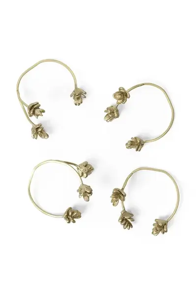 Kroužky na ubrousky ferm LIVING 4-pack žlutá barva