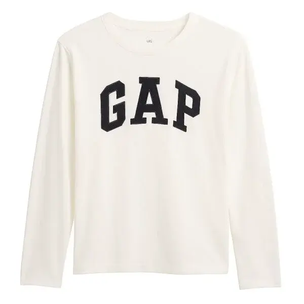 GAP V-FRCH LS LOGO TEE Dětské tričko, bílá, velikost