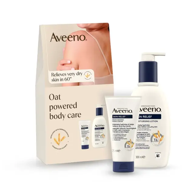 Darčeková sada Aveeno® Skin Relief - telová starostlivosť na veľmi suchú a citlivú pokožku
