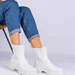 Gemre White ankle boots with elastic insert Rolandela