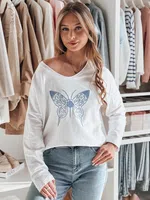 Bluzka damska one size oversize FLOFLY biała Dstreet