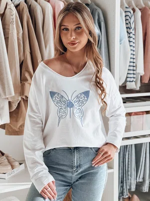 Bluzka damska one size oversize FLOFLY biała Dstreet