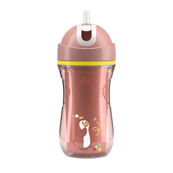 CHICCO Hrneček Sport se slámkou pink, 14m+ 266 ml
