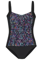 VIVANCE Jednodielne plavky  modrá / ružová / čierna