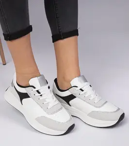 Gemre White women's sneakers with glitter Markuta