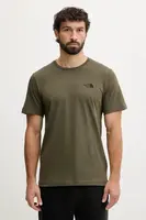 Bavlněné tričko The North Face pánské, zelená barva, s potiskem, NF0A8E3HFA41