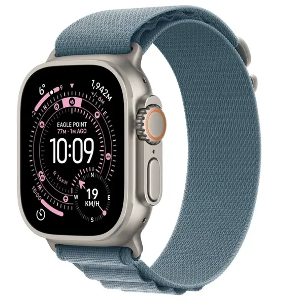 APPLE Watch Ultra 3 GPS + Cellular 49mm přírodní titan - světle modrý alpský tah - M