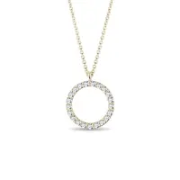 Kruhový náhrdelník ze žlutého zlata s diamanty KLENOTA