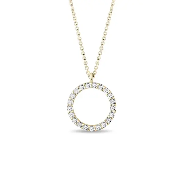Kruhový náhrdelník ze žlutého zlata s diamanty KLENOTA