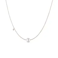 Náhrdelník z ružového zlata s perlou a diamantom KLENOTA