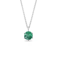 Prívesok z bieleho zlata so smaragdom KLENOTA