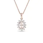 Náhrdelník z ružového zlata s morganitom a diamantmi KLENOTA