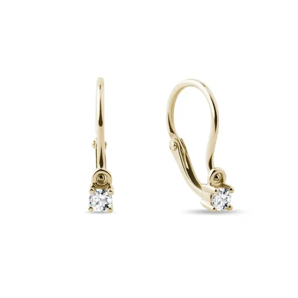 Zlaté briliantové náušnice pro děti KLENOTA