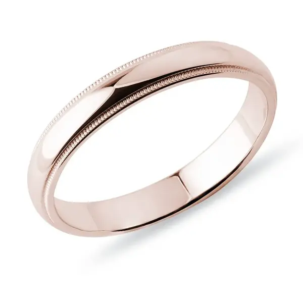 Pánský snubní prsten z růžového zlata s úpravou milgrif KLENOTA