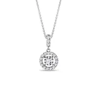 Náhrdelník s brilianty v bílém 14k zlatě KLENOTA