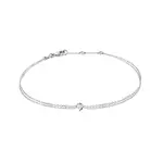 Dvojitý náramek z bílého zlata s diamantem KLENOTA