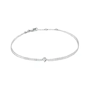 Dvojitý náramek z bílého zlata s diamantem KLENOTA