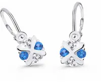 Cutie Jewellery Něžné dětské náušnice z bílého zlata C2753-10-X-2 modrá
