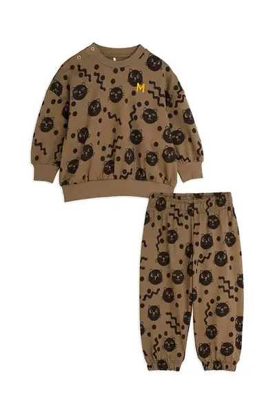 Bavlněná tepláková souprava pro miminka Mini Rodini Squiggly cats