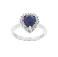 Brilio Silver Luxusný strieborný prsteň so zafírom R-FS-5627S 52 mm