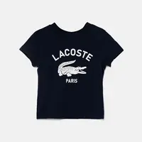 Dětské bavlněné tričko Lacoste tmavomodrá barva, s potiskem, TJ3003