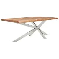 Landscape JÍDELNÍ STŮL, akácie, barvy akácie, barvy nerez oceli, 200/100/76 cm