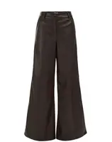 WE Fashion Nohavice  tmavohnedá