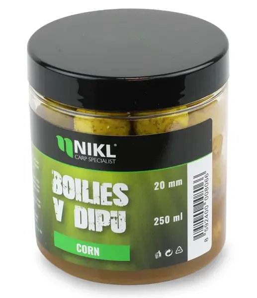Nikl boilies v dipu corn 250 ml - 20 mm