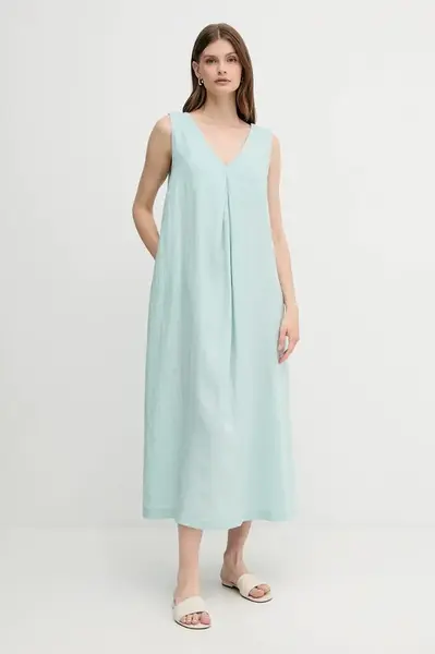 Lněné šaty United Colors of Benetton