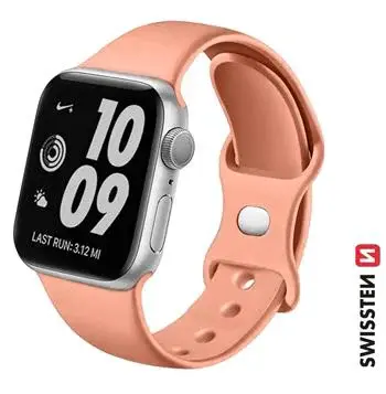 Swissten řemínek pro Apple Watch silikonový 42 / 44 / 45 / 49 mm, oranžovo růžová
