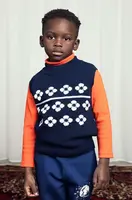 Dětská vesta s příměsí vlny Mini Rodini Flowers