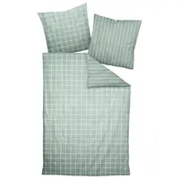 Janine POVLEČENÍ, makosatén, bílá, šalvějově zelená, 140/200 cm