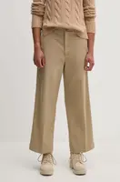 Kalhoty Polo Ralph Lauren dámské, béžová barva, jednoduché, high waist, 211939940