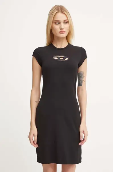 Šaty Diesel D-ANGIEL černá barva, mini, A06270.0AFAA