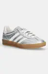 Kožené tenisky adidas Originals Gazelle Indoor stříbrná barva, JR1206