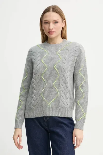 Kašmírový svetr FROM FUTURE šedá barva, lehký, WPR02176