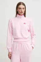 Mikina adidas W CB Color Pop dámská, růžová barva, vzorovaná, JG4174