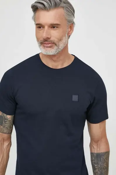 Bavlněné tričko BOSS Orange Tales tmavomodrá barva, 50508584